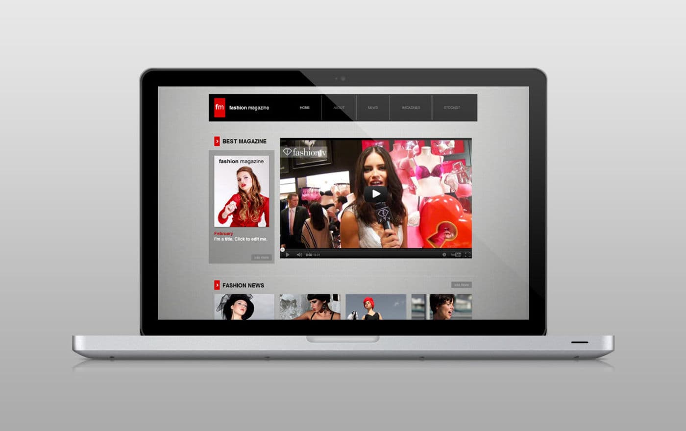 Website getoond op een laptop